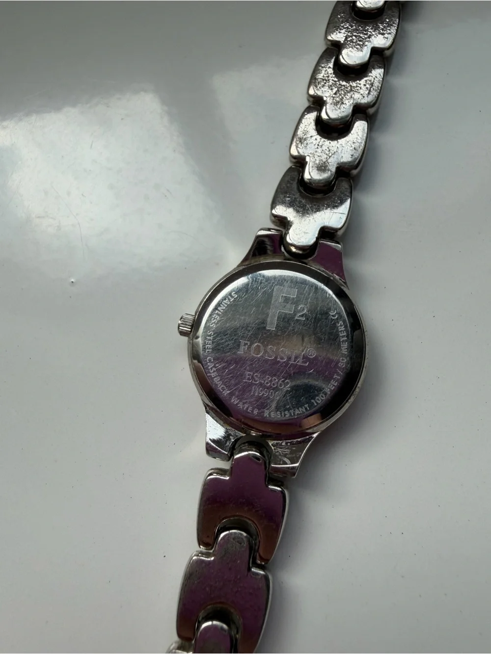 Y2K Women’s Silver Tone Fossil Watch/ New Battery/ Working
